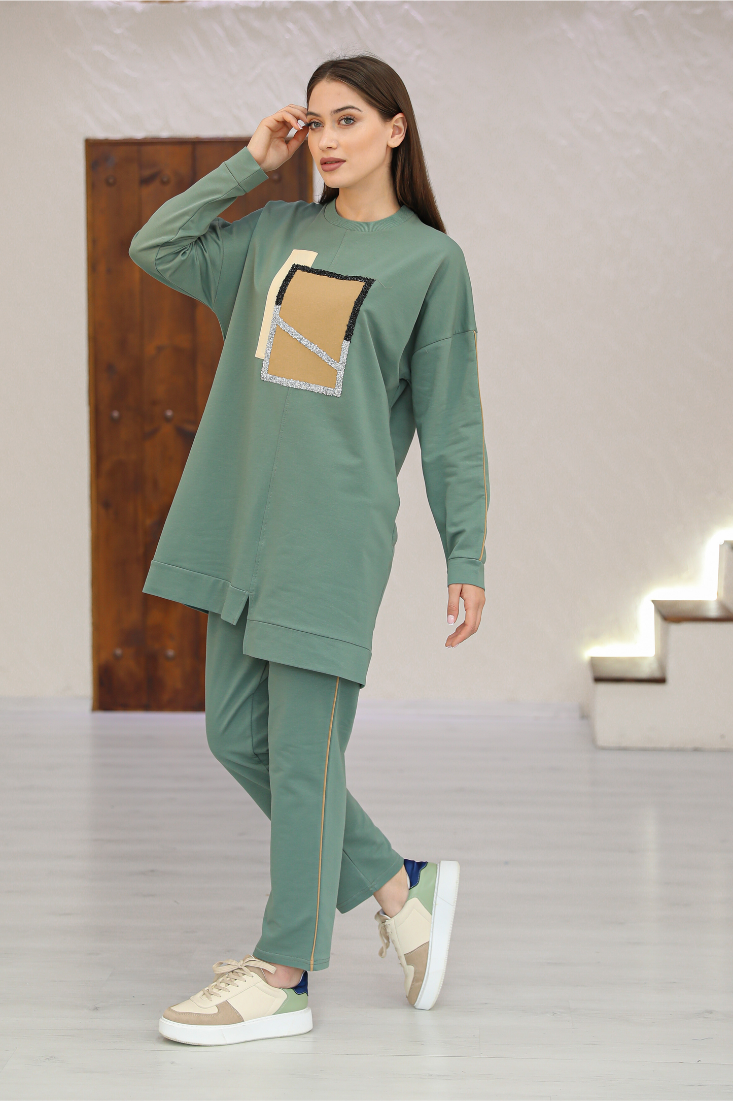 2 Piece Set - Zeina - Green