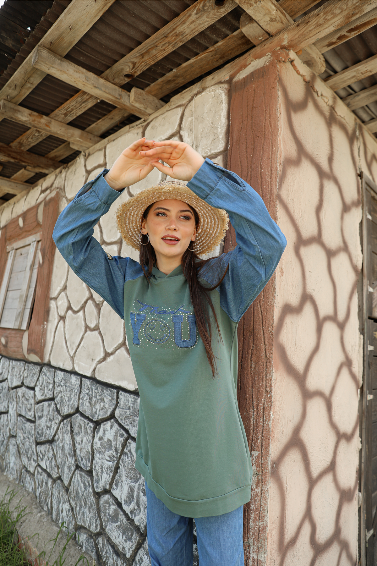 Ensemble 2 Pièces – Lysa – Vert Menthe – Jean – vue 3