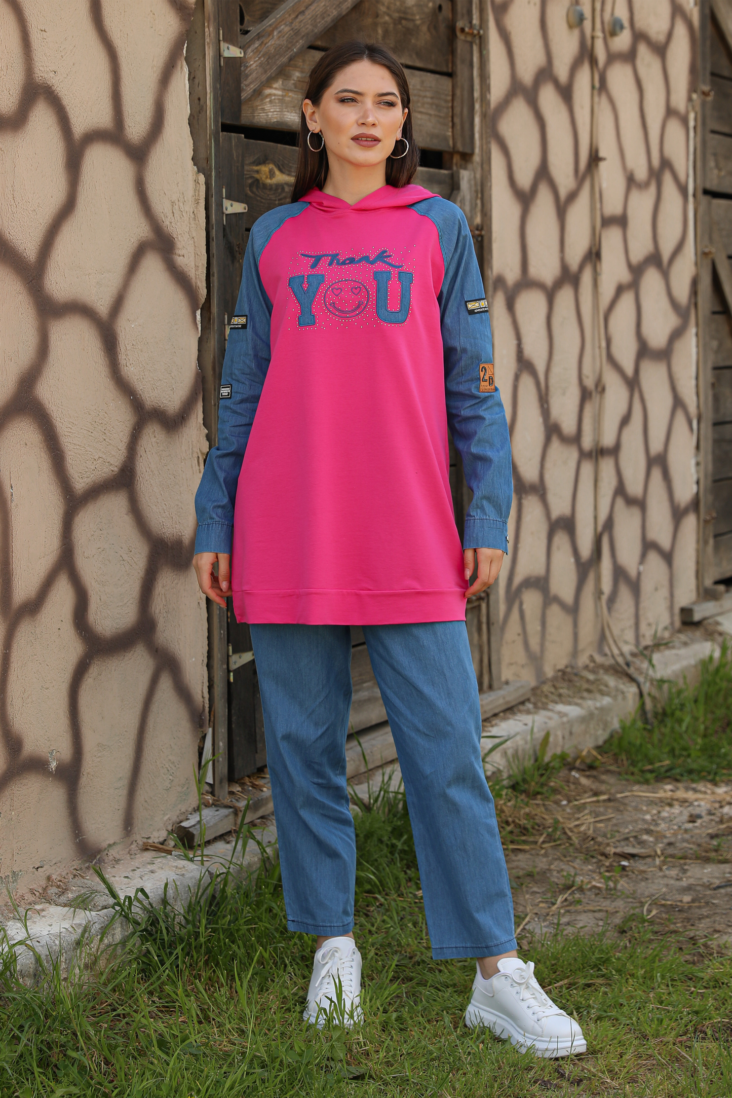 2 Piece Set - Lysa - Pink - Jeans