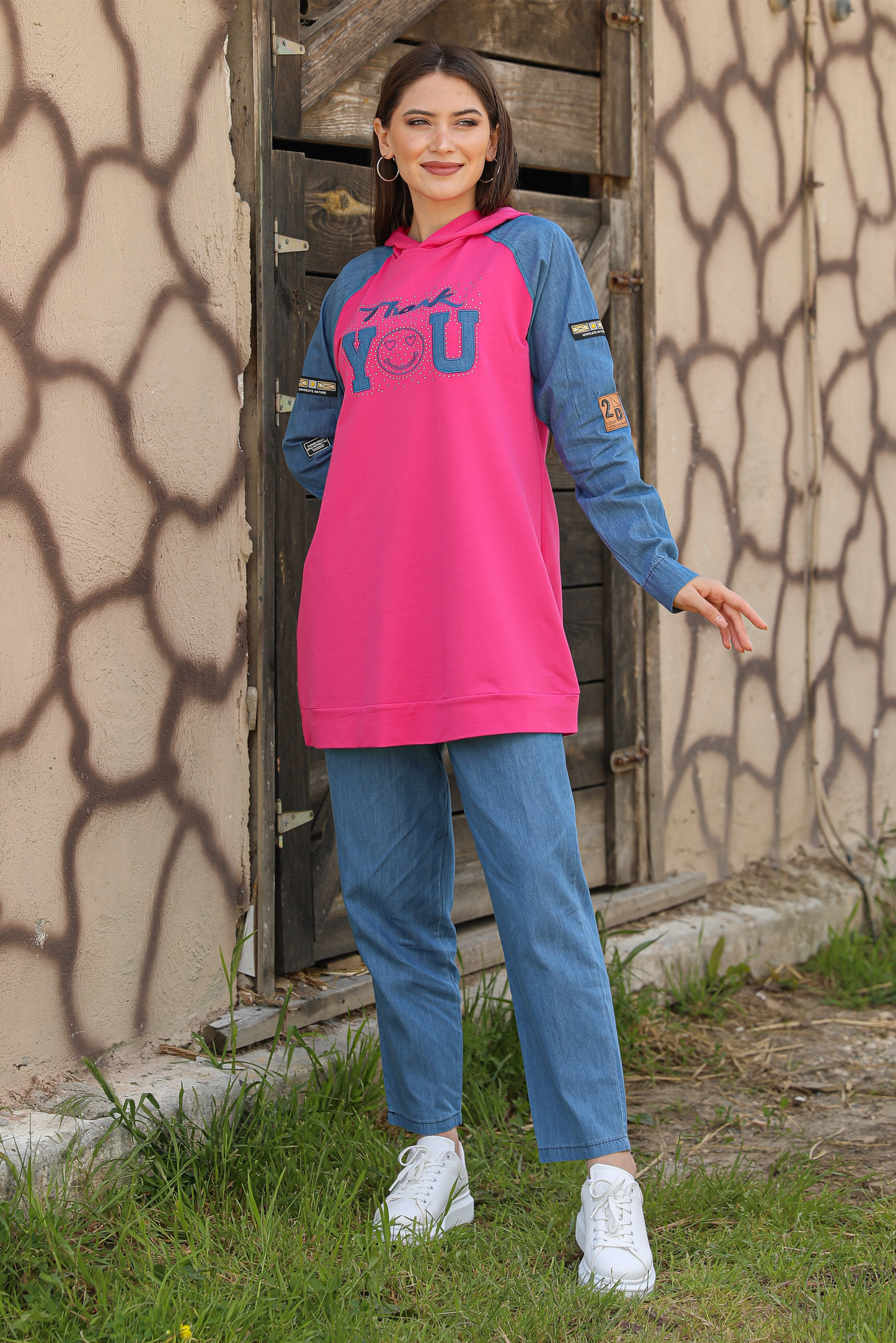 2 Piece Set - Lysa - Pink - Jeans