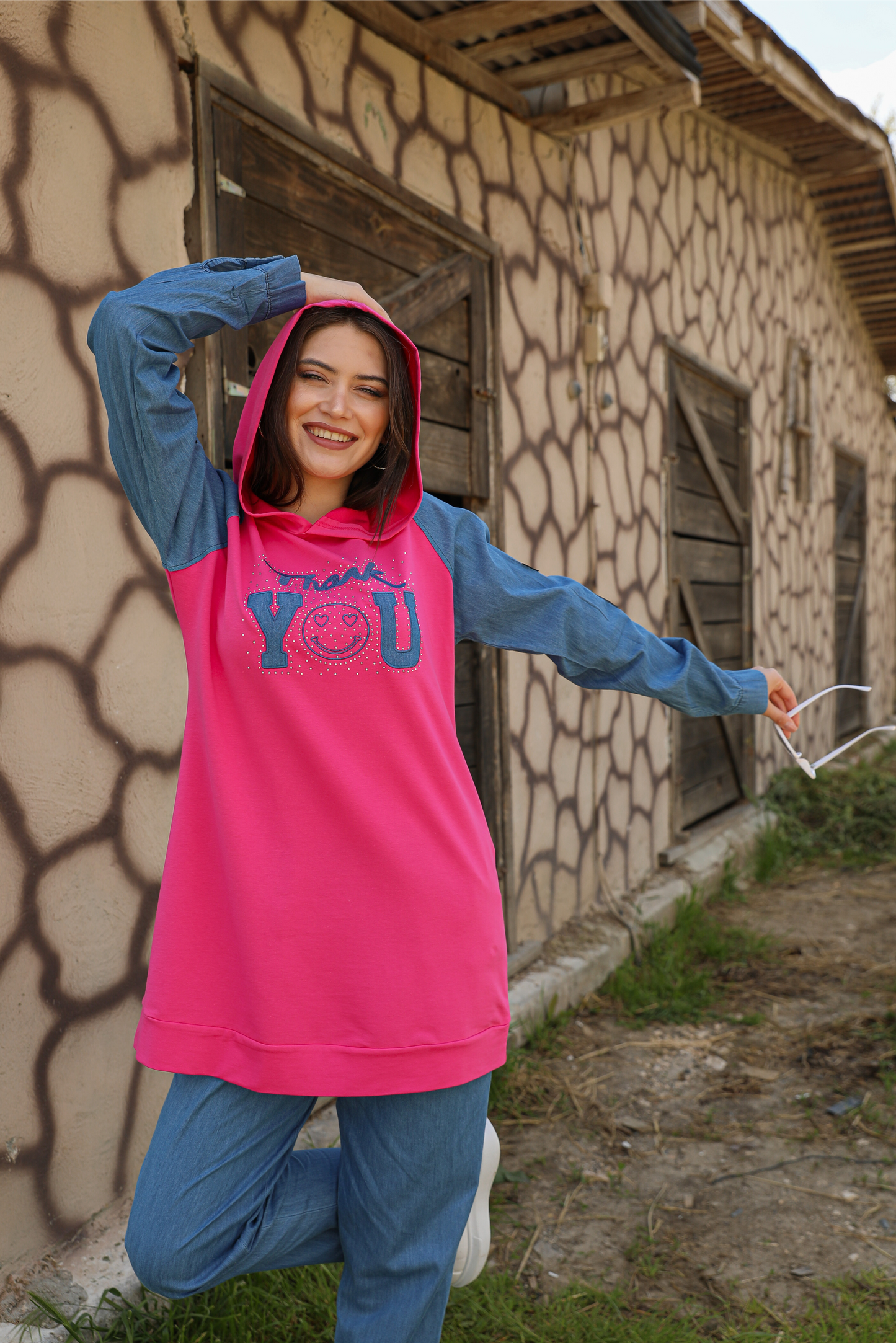 2 Piece Set - Lysa - Pink - Jeans