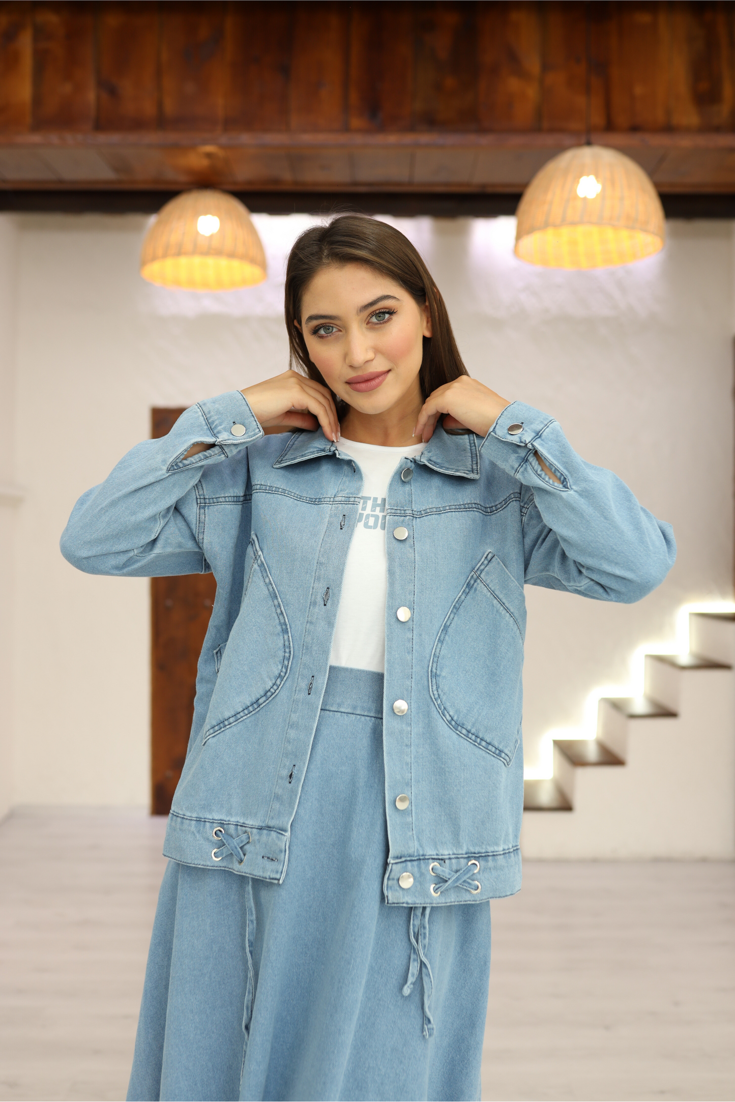 Ensemble 3 Pièces - Celia - Bleu Clair - Jean