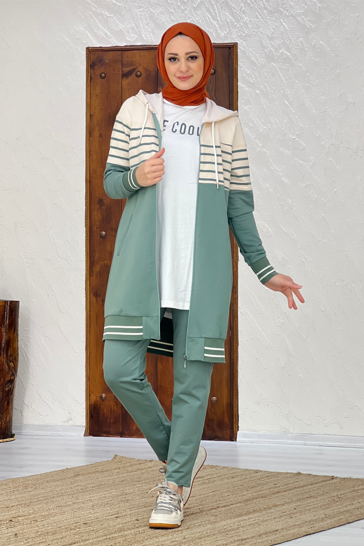 Ensemble 3 pièces Sofia vert, mode modeste LIBACI
