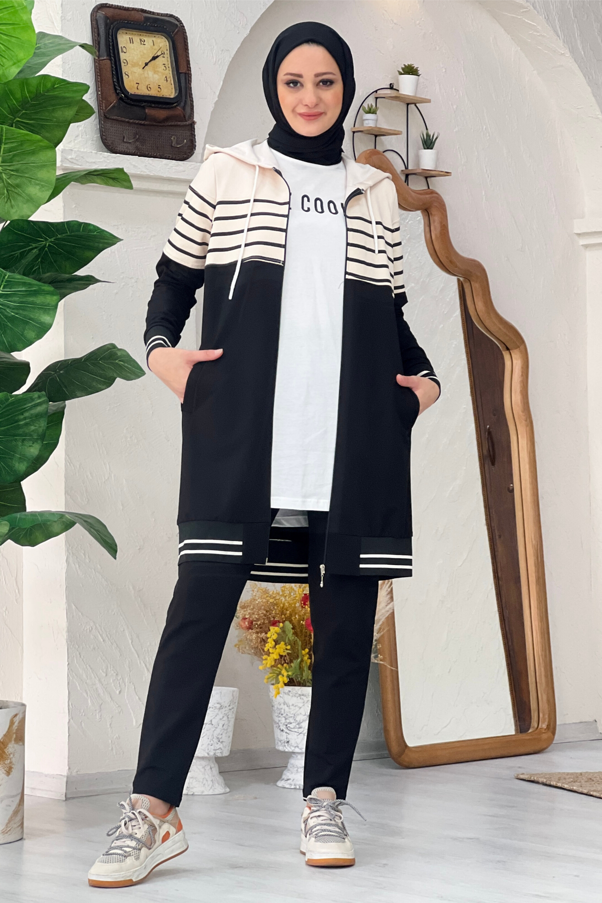 Ensemble 3 pièces Sofia noir, style modest fashion LIBACI