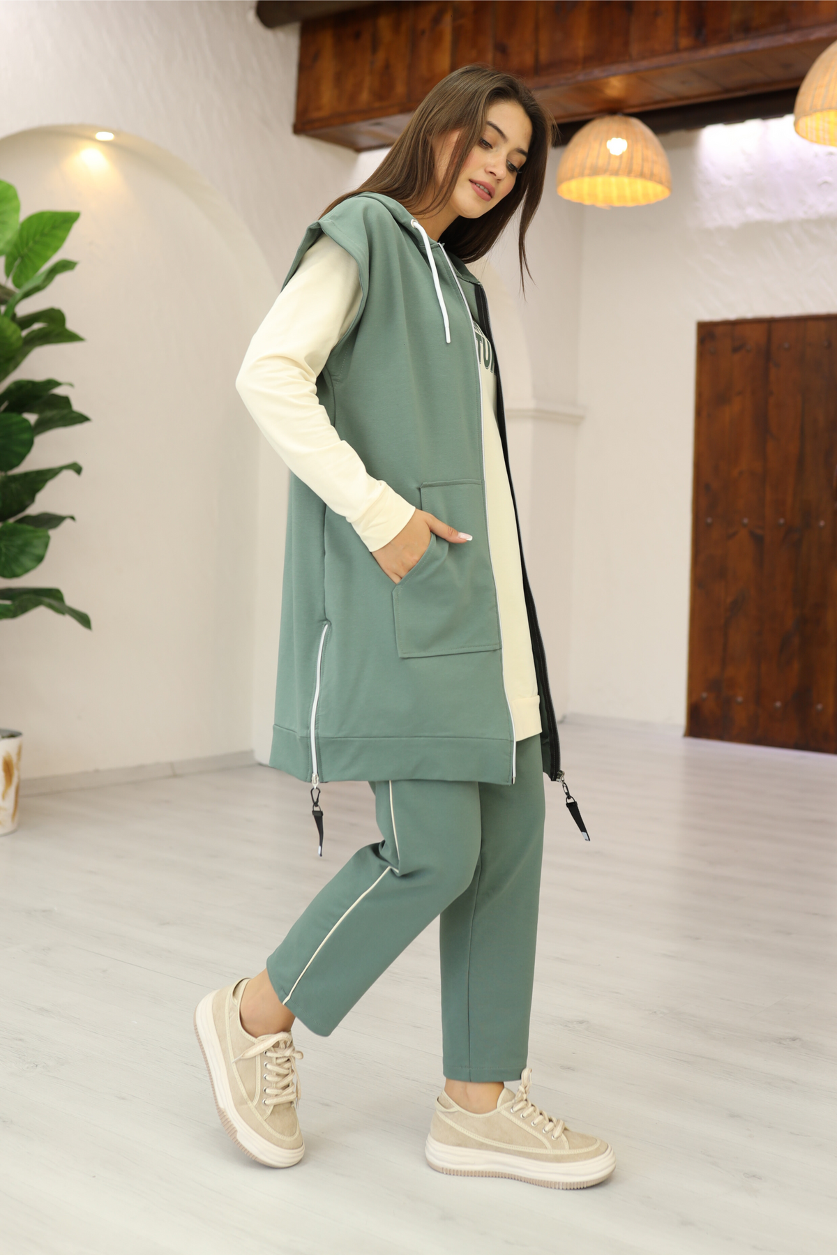 Ensemble 3 Pièces – Eliz – Vert – vue 2