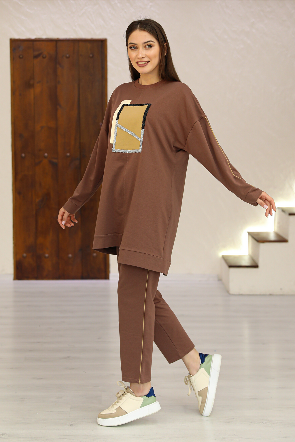 Ensemble 2 Pièces – Zeina – Marron – vue 2
