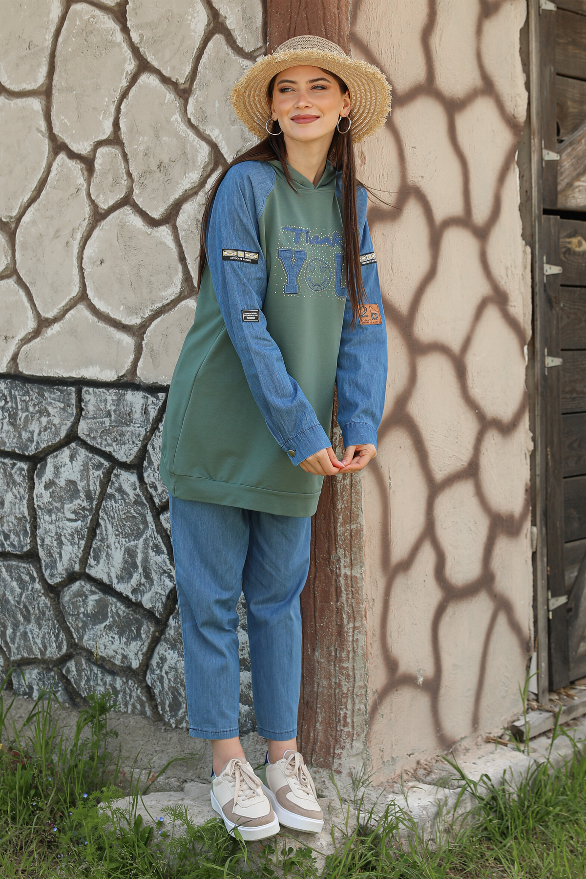 Ensemble 2 Pièces – Lysa – Vert Menthe – Jean – vue 2