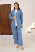 Ensemble 3 Pièces – Amira – Bleu Clair – Jean
