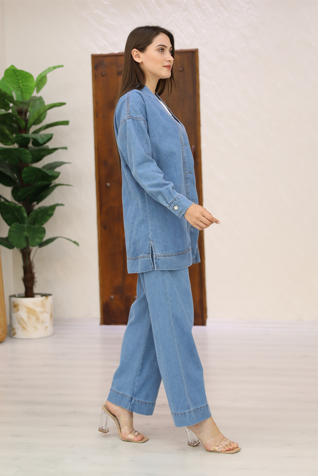 Ensemble 3 Pièces – Amira – Bleu Clair – Jean – vue 2