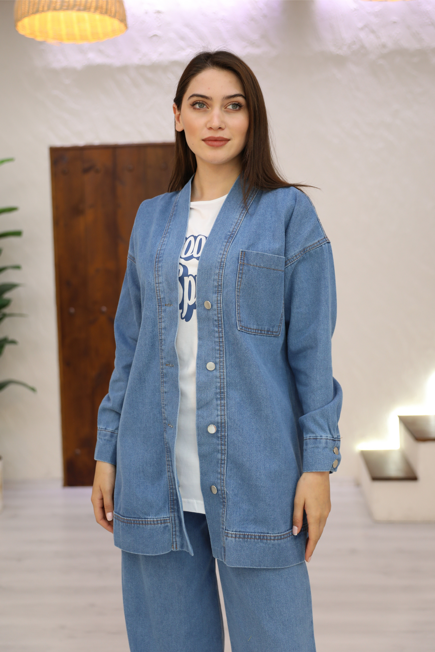 Ensemble 3 Pièces -  Amira - Bleu Clair - Jean