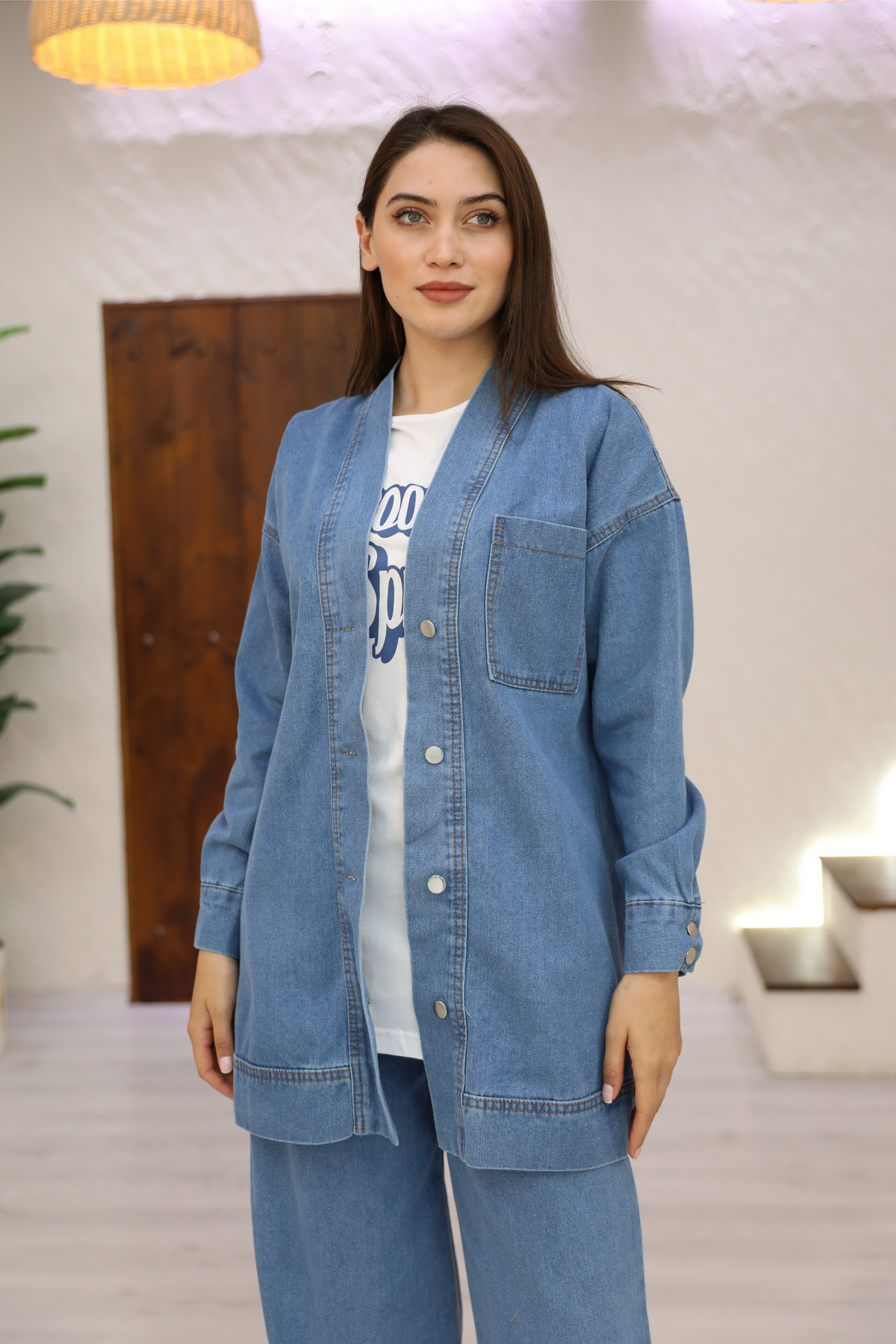 Ensemble 3 Pièces – Amira – Bleu Clair – Jean – vue 3