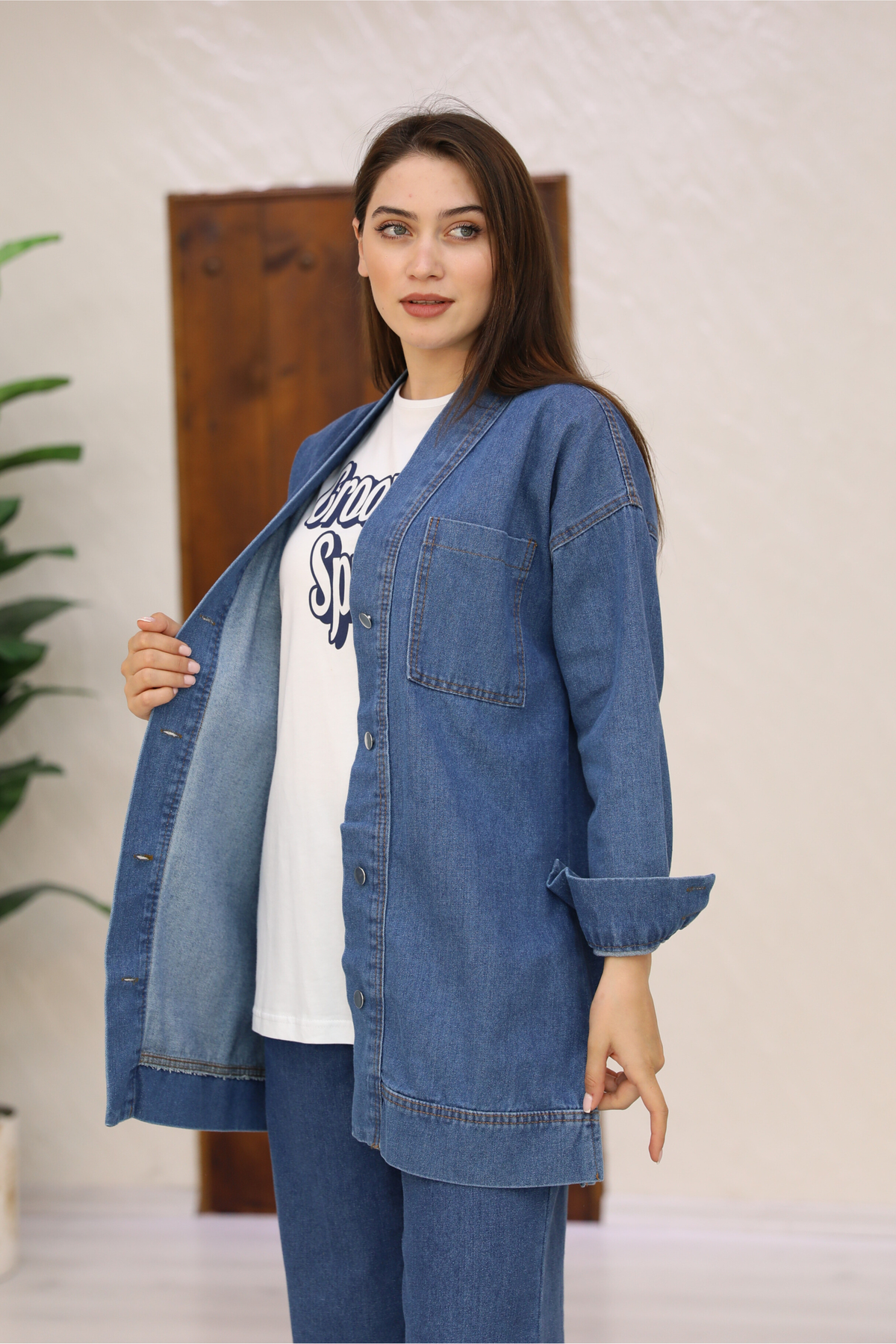 Ensemble 3 Pièces – Amira – Bleu Foncé – Jean – vue 3