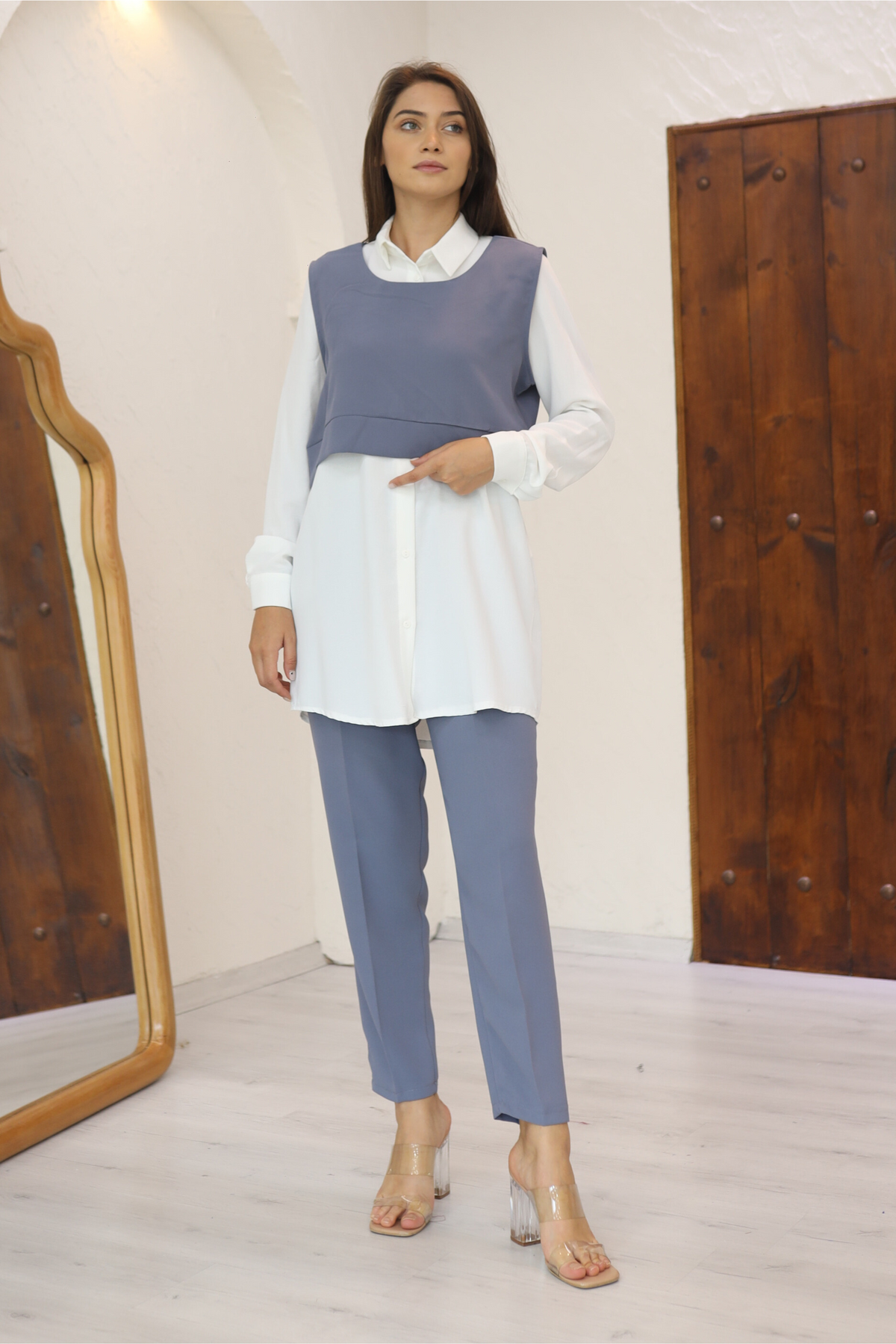 Ensemble Classique 4 Pièces – Camelya – Gris – vue 2