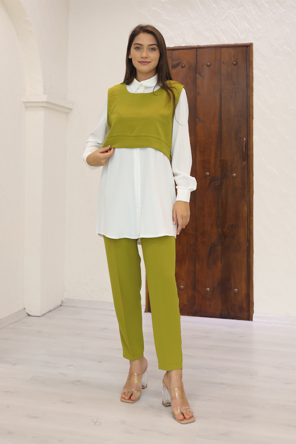 Ensemble Classique 4 Pièces – Camelya – Vert – vue 2