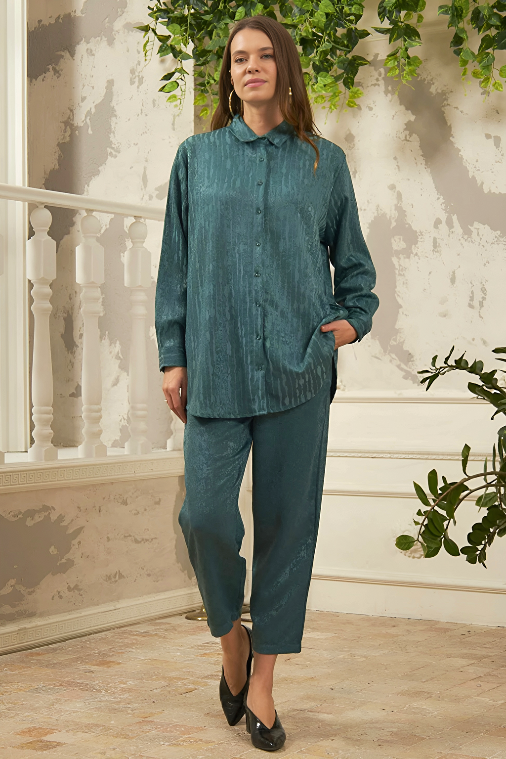 Chemisier Chic Classique – Vert – vue 3