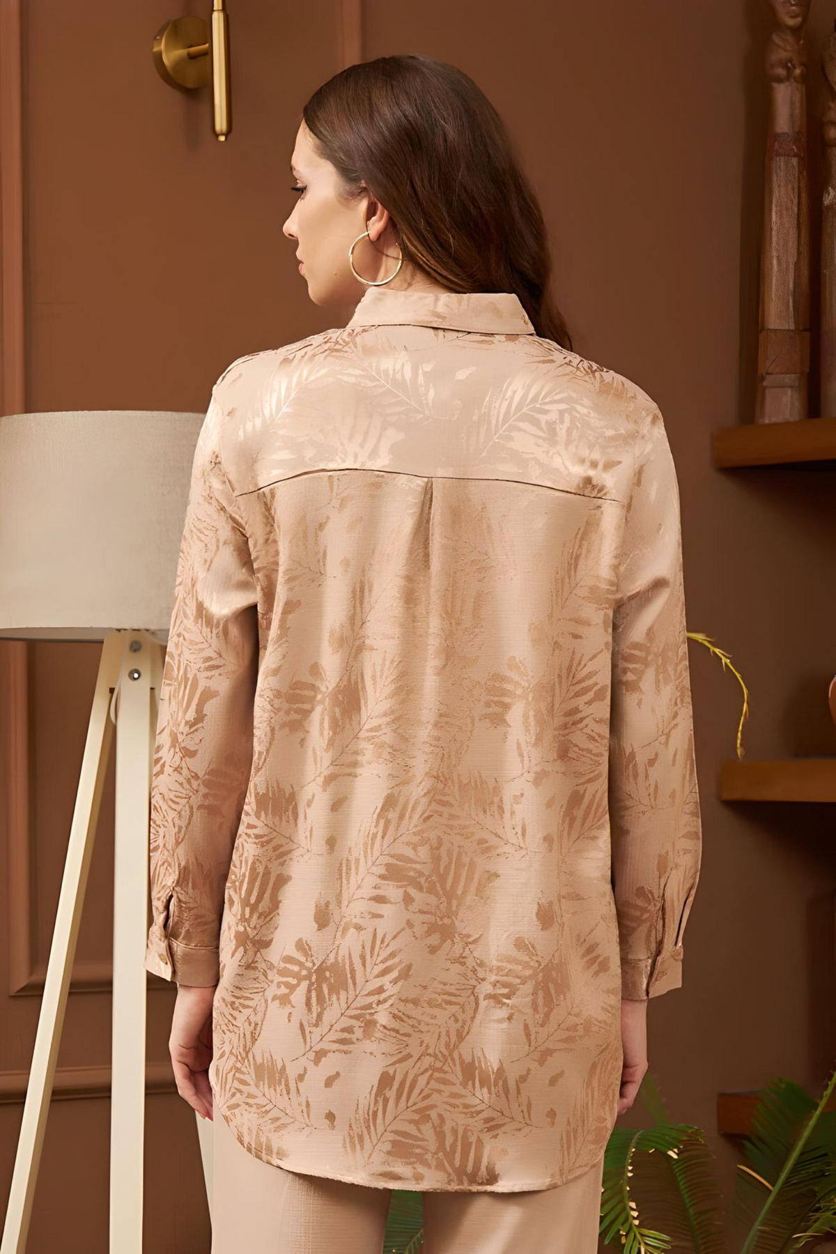 Chemisier Chic Classique – Beige – vue 2