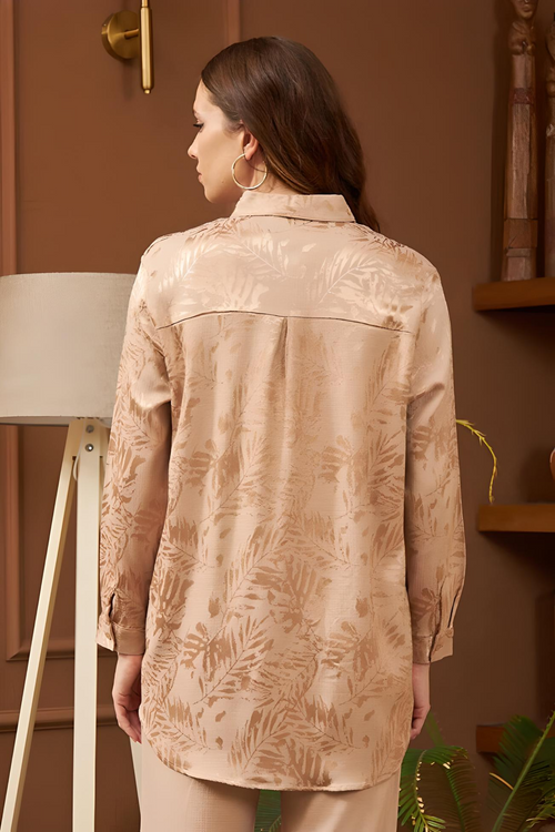 Chemisier Chic Classique – Beige – vue 2