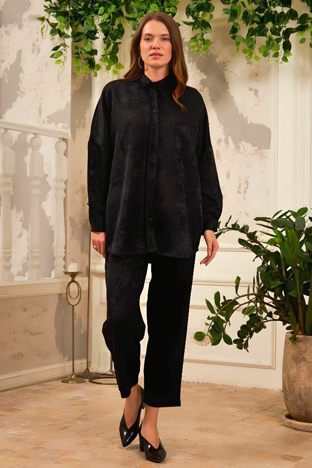 Chemisier Chic Classique – Noir – vue 3