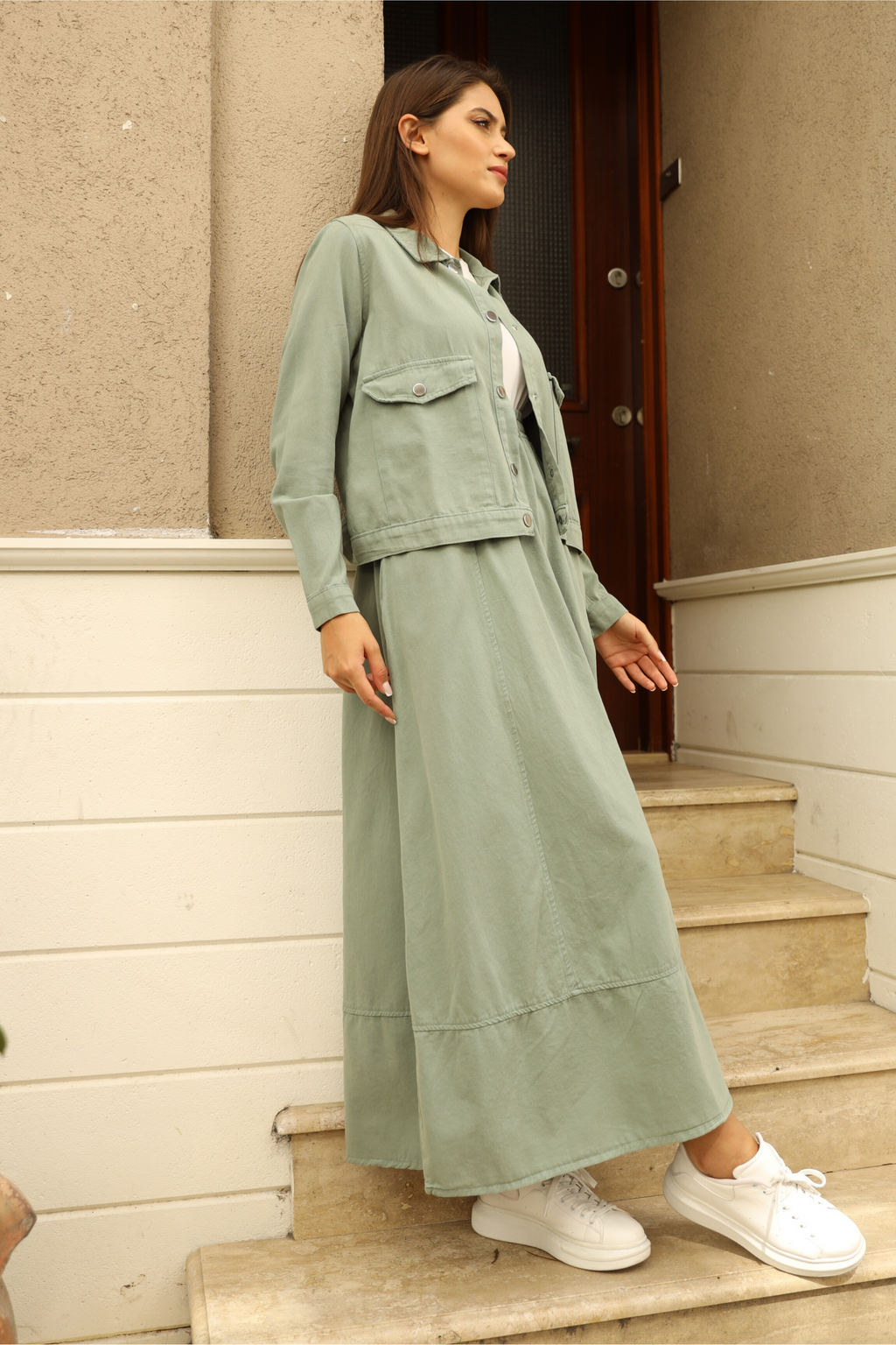 Ensemble 3 Pièces – Luna – Vert – Jean – vue 2