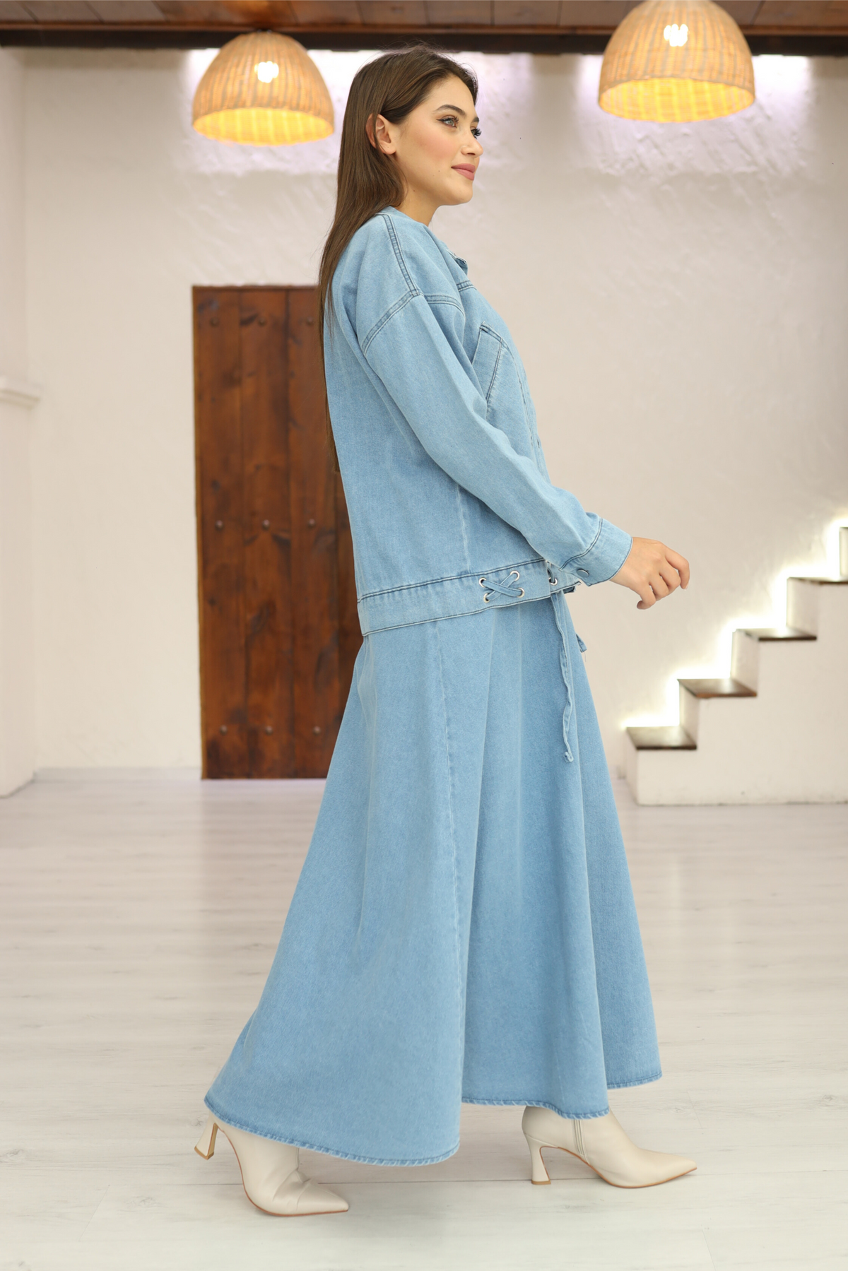 Ensemble 3 Pièces – Celia – Bleu Clair – Jean – vue 2
