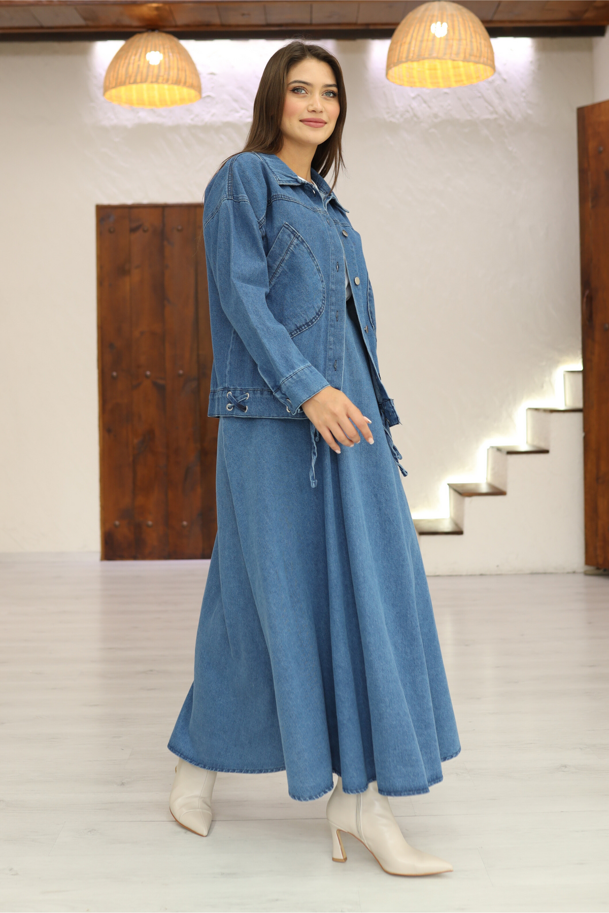 Ensemble 3 Pièces – Celia – Bleu Foncé – Jean – vue 2