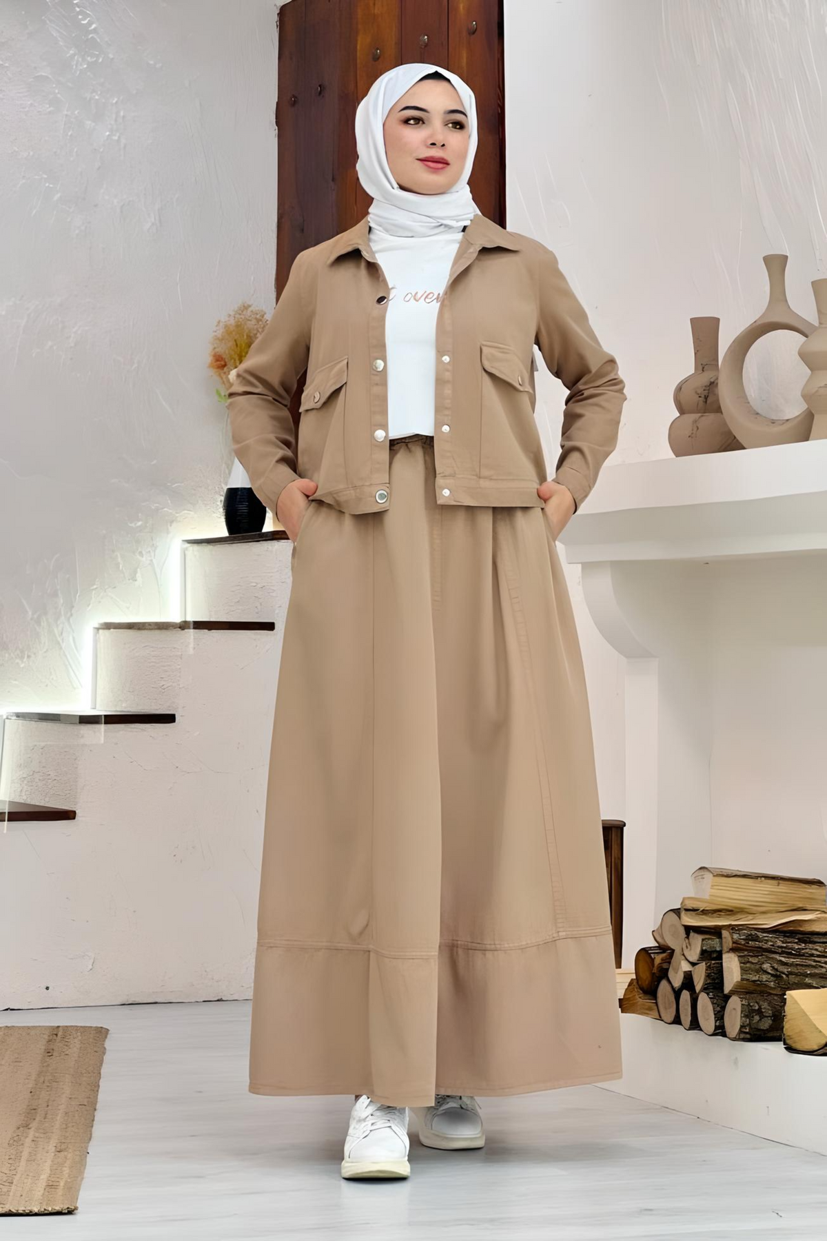 Ensemble 3 Pièces – Luna – Marron – Jean – vue 2