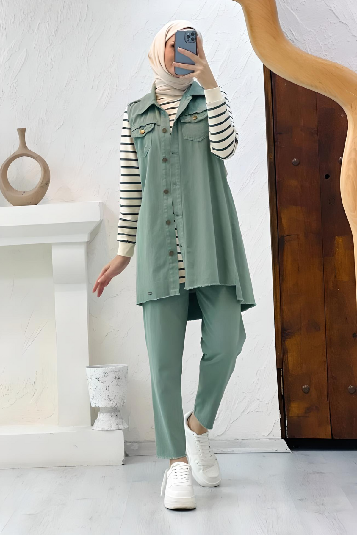 Ensemble 3 Pièces – Assala – Vert – Jean