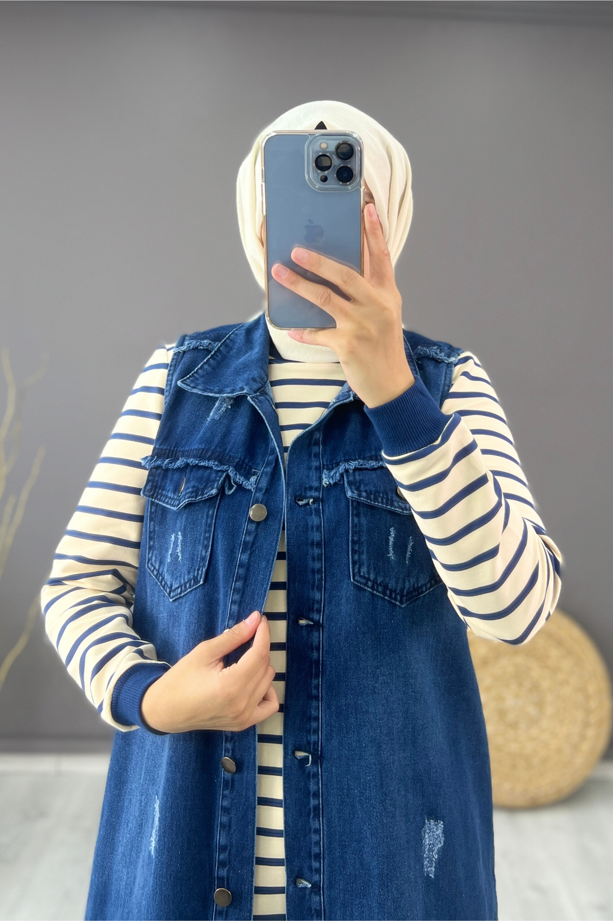 Ensemble 3 Pièces – Assala – Bleu – Jean – vue 3